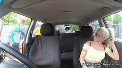 Couple banging in fake driving school car Thumb