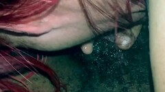 White girl gagging and spitting on black cock Thumb
