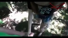 Cute blonde with glasses make blowjob and fucked in the forest Thumb
