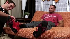 Julian Knowles has his feet worshipped by Cameron Kincade Thumb