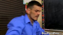 Big cock tattooed teacher fucking hard at twink student Thumb