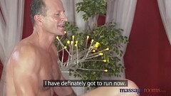 Massage Rooms Leggy redhead stunner has intense G-spot orgasm Thumb