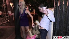 Sexy friends fuck at mardi gras Thumb