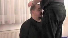 Blowjob and cum facial, fully clothed and handcuffed Thumb