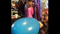 Edyn Blair blows up a giant balloon Thumb