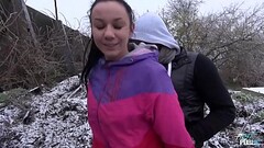 Freezing babe fucked on the snow by naughty stranger Thumb