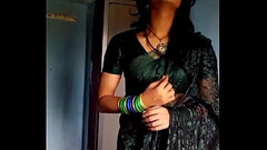 Crossdresser in green saree Thumb