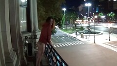 Outdoor public pissing from a balcony in America Thumb