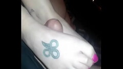 My Tifany giving sexy footjob till i cum all over her feet Thumb