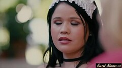 Stepdaughter and stepmom banged in threeway Thumb