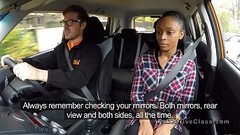 Busty examiner finger fucks ebony student Thumb