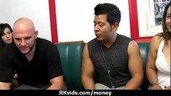 Sexy exhibitionist GFs are paid cash for some public fucking 7 Thumb