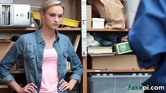 Petite tattooed blonde sucks off dick after having hot sex with security guard Thumb