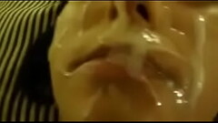 Sweet young broad gets this dude'_s hot cum on her face while Thumb