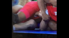 Wrestler Rubbing Ass Thumb