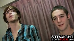Horny Chick is screwing around with two guys wanting to suck Thumb