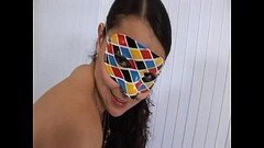 Young dirty masked girl has solo sex in front of a camera Thumb