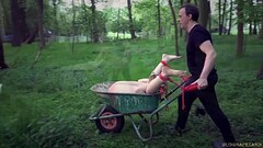 Ball gagged and dildo cunt smashed big tits blonde is fucked merciless Thumb