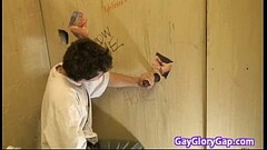 White guy sucking off black cocks at gloryhole 28 Thumb