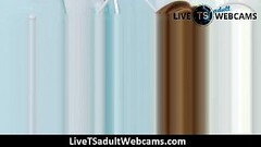 Savannah Fox squirting on a shemale LiveTSadultWebcams.com Thumb