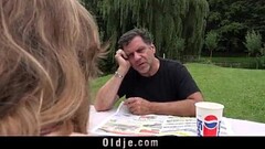 French blonde girl outdoor Thumb