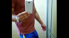 Really horny in my blue nylon shorts Thumb
