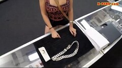 Cute babe banged by nasty pawn keeper for big silver chain Thumb